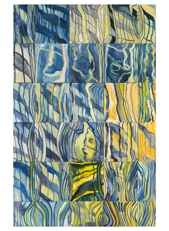 "180 ML SE, II", Oil on 30 canvases, 10.5' x 6.5', 2008