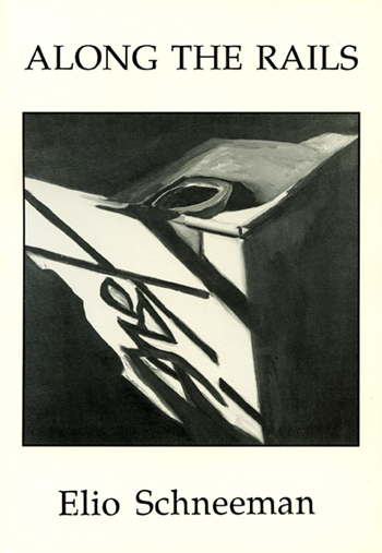 Book cover artwork and design for "Along The Rails", a book of poems by Elio Schneeman, United Artists Books